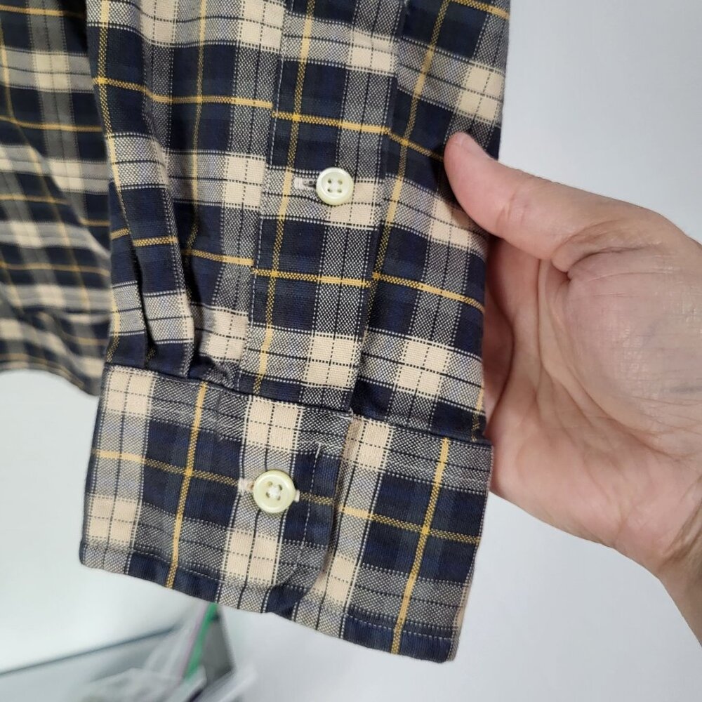Ralph Lauren Men's Large Long Sleeve Button Down Shirt Plaid Blue Yellow - Picture 5 of 10